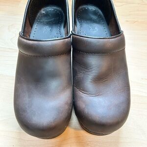 Dansko Oiled Brown Leather Clogs